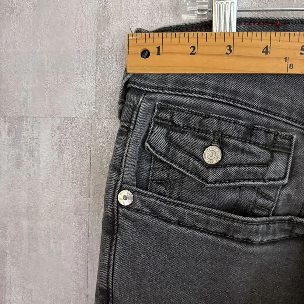 True Religion Jeans Mens 34x32 Geno Relaxed Slim Faded Wash Denim Pocket Flap